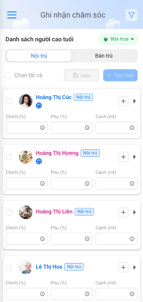 Ghi nhận bữa trưa thực tế